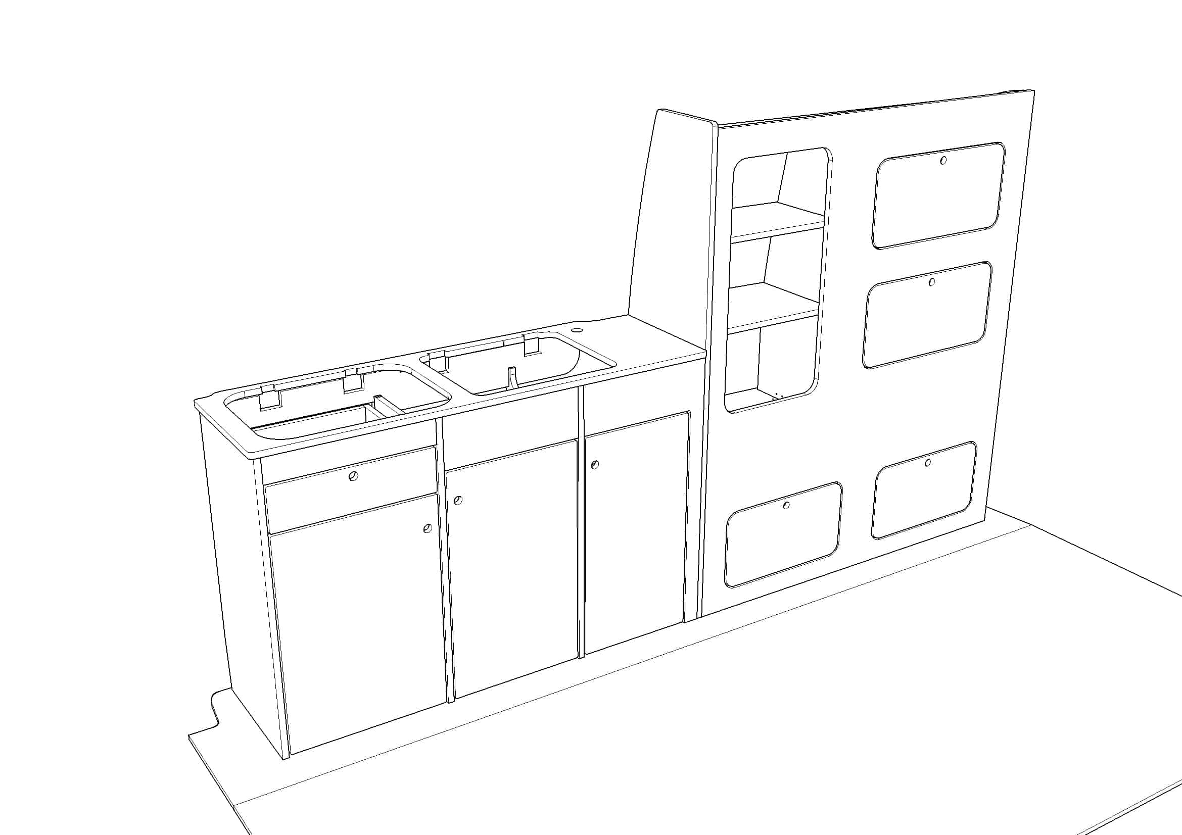 Flat pack units for Reimo 1200 Variotech 3000 SWB VW T5 T6 - Image 8