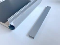 Capping for R17 & R40 Aluminium section- Metallic silver PVC
