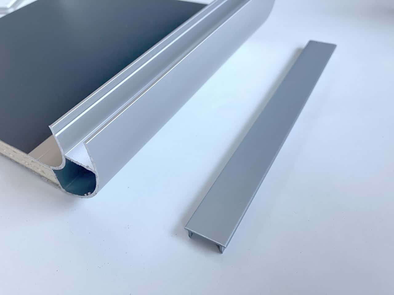 Capping for R17 & R40 Aluminium section- Metallic silver PVC