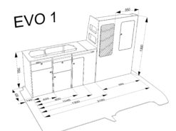 Alternative view of EVO 1.0 VW SWB VAN (straight worktop)
