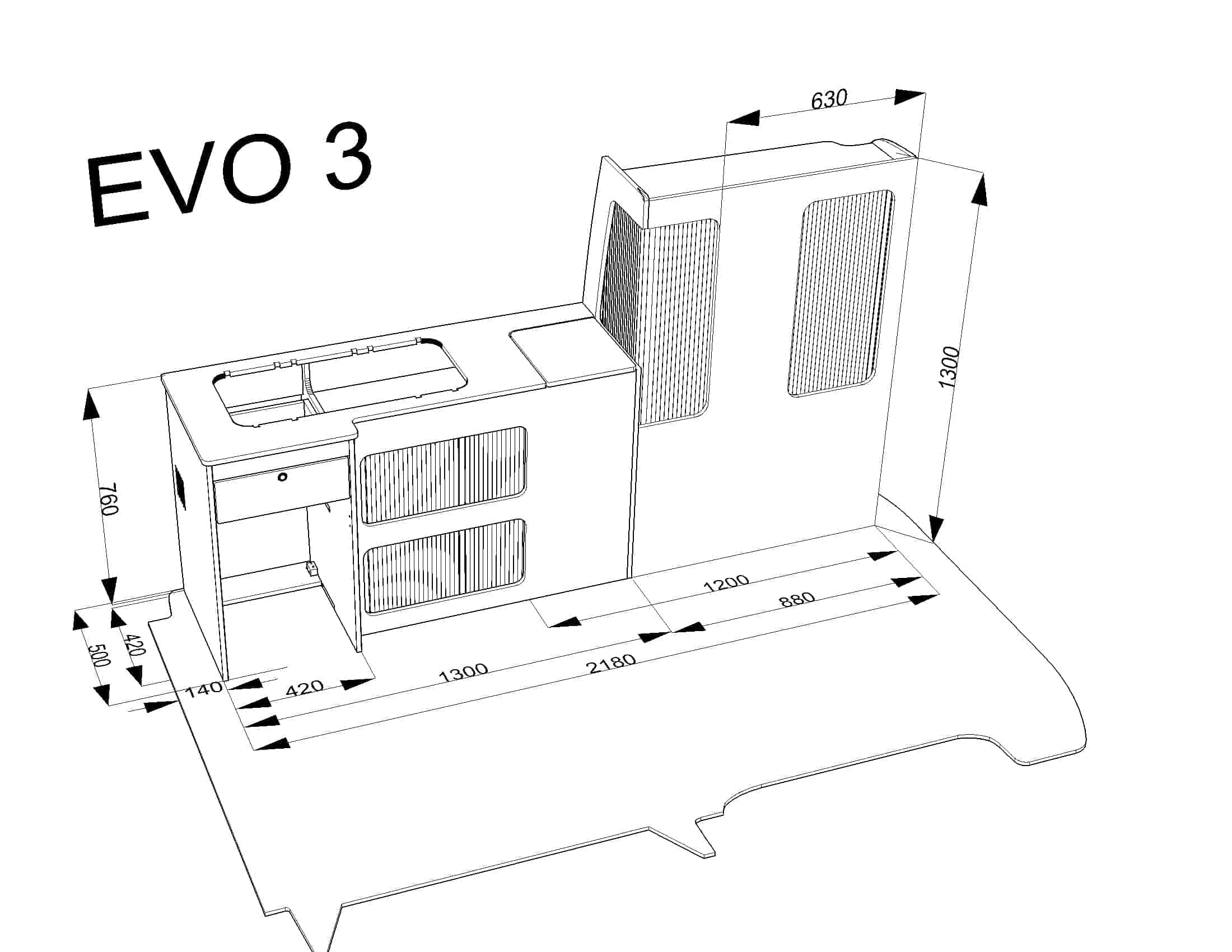 VW camper van kit drawing