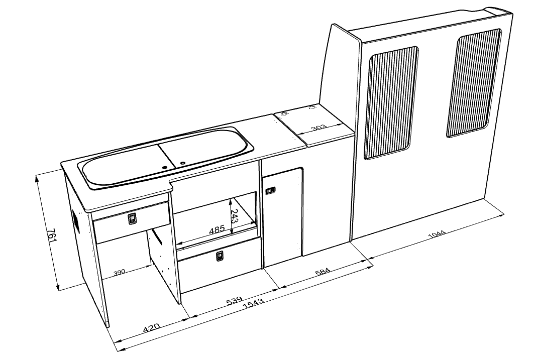 t5 t6 LWB furniture with oven dimensions