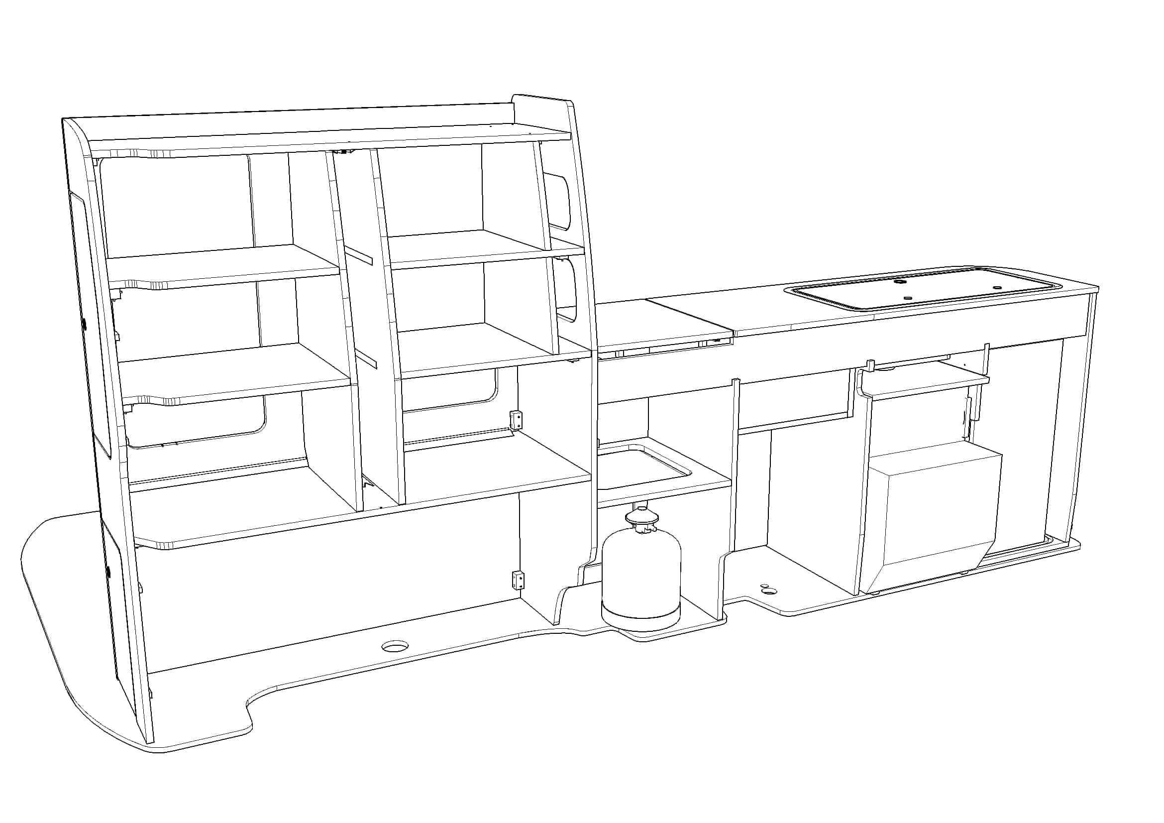 EVO 5.4F LWB T4 / T5 / T6 (Curved Kit Front loading fridge) - Image 6