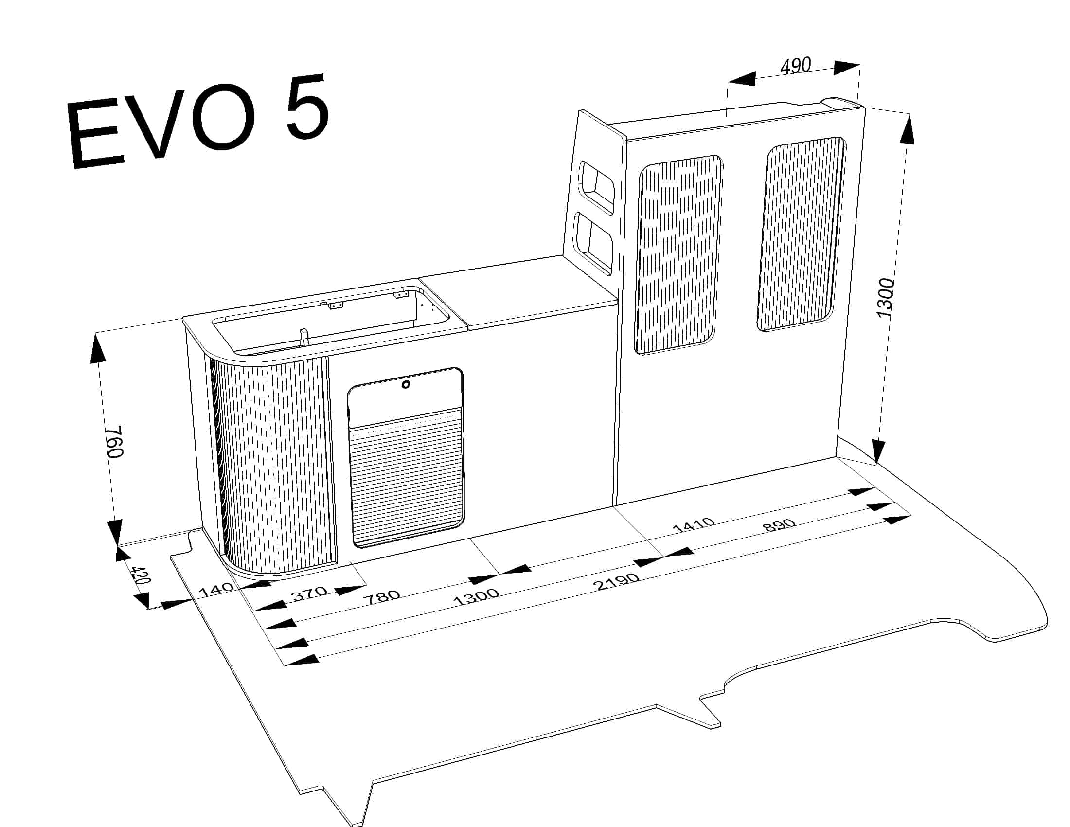 VW flat pack drawing