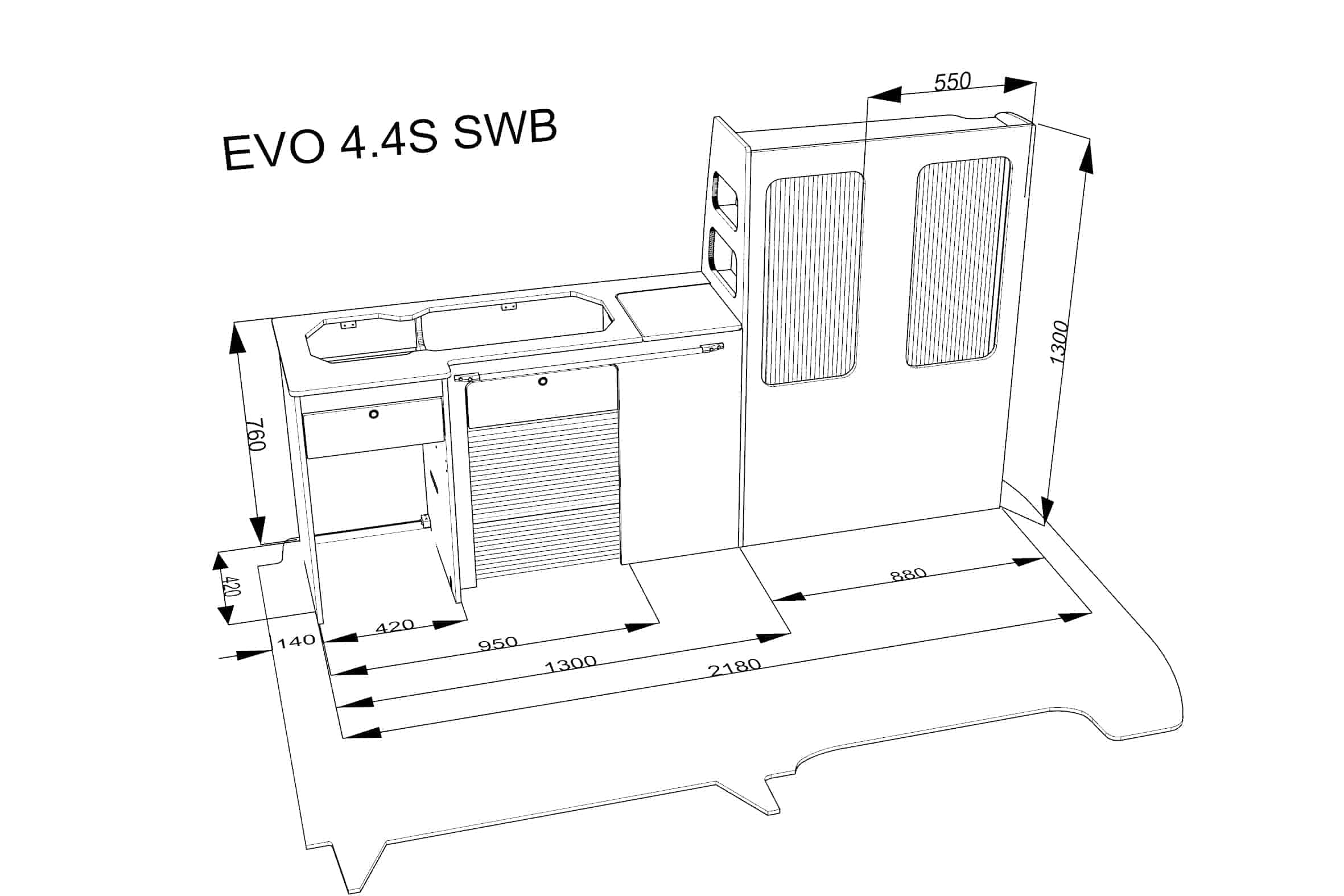 VW FLATPACK FURNITURE DRAWING