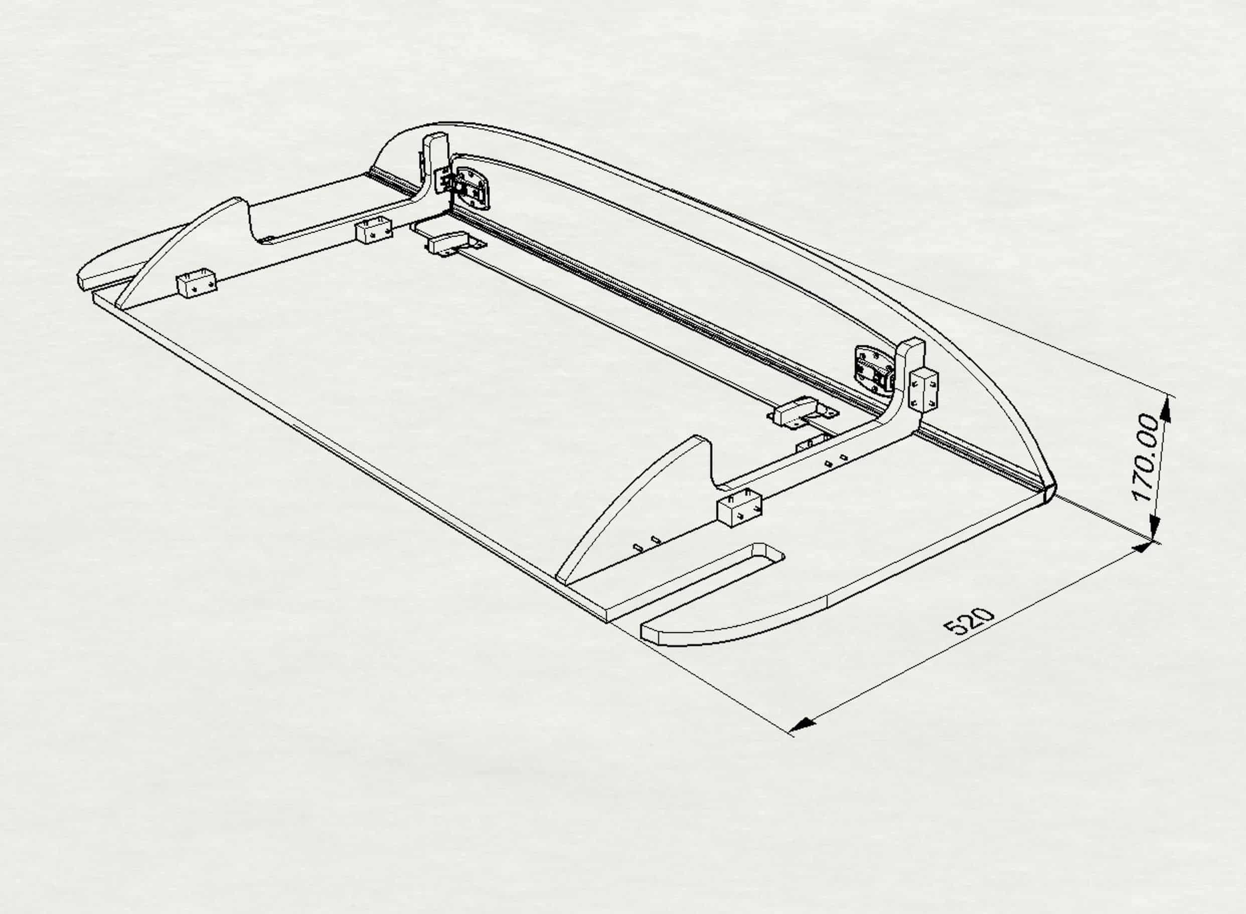 Locker T2 Bay - Full Width over bed locker for low roof - (L64) - Image 4