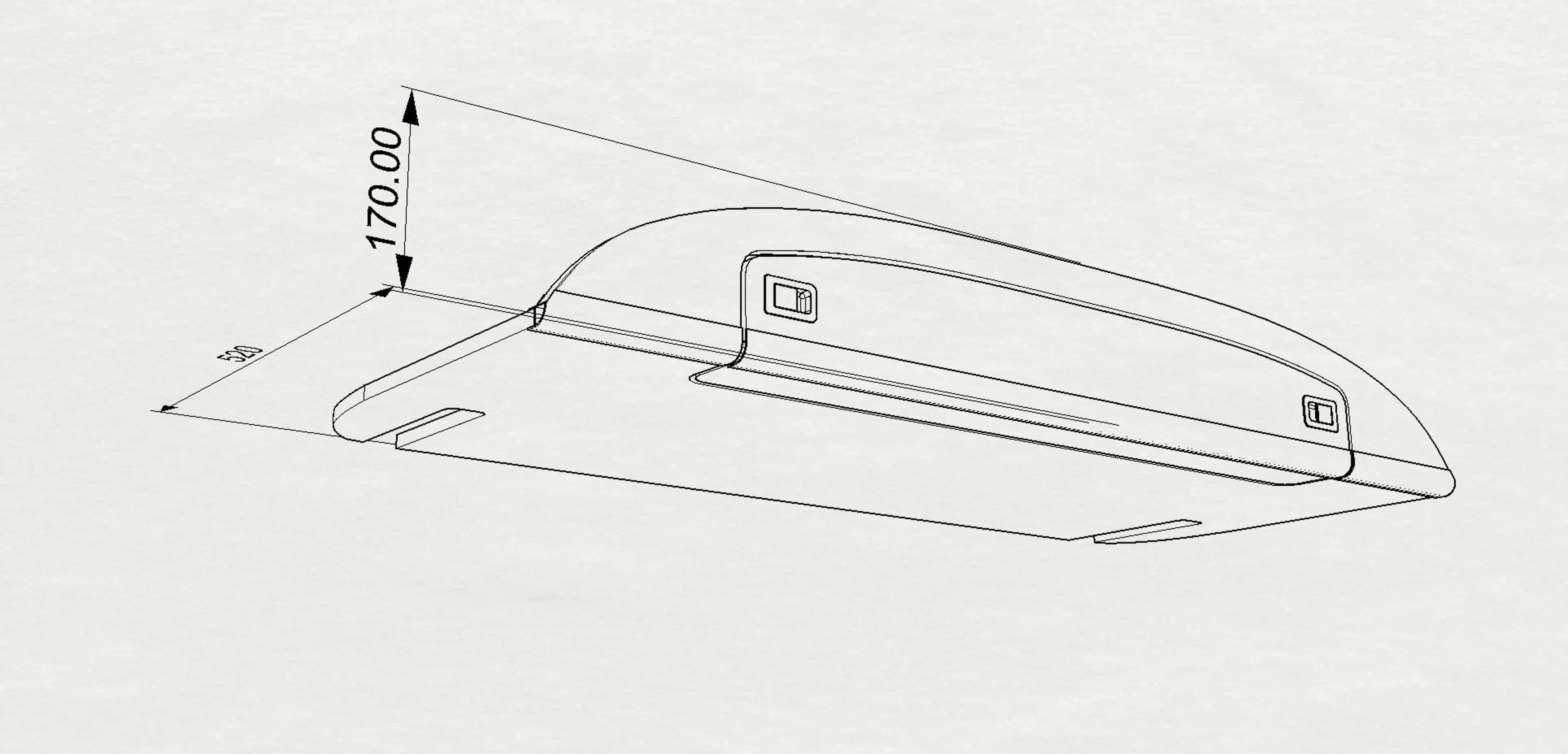 Locker T2 Bay - Full Width over bed locker for low roof - (L64) - Image 3