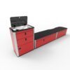 single hob and burner vw camper kitchen pod in red gloss