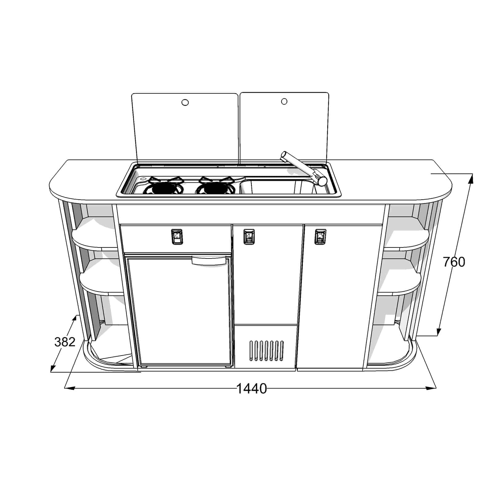 EVO T2 BAY WINDOW FRONT POD (Twin Tambour) - Image 3