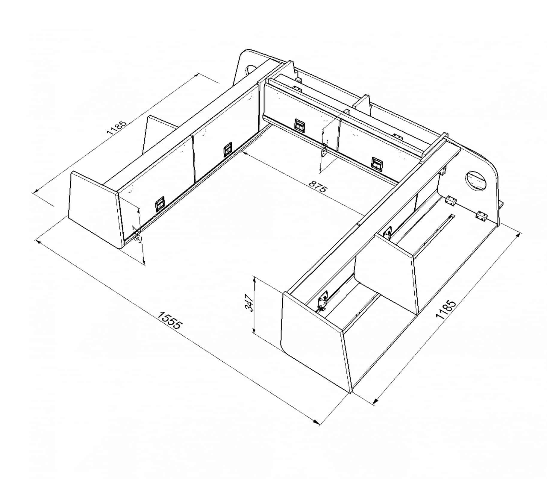 Locker (A) 1185mm x 1555mm Sprinter (All high level lockers) - Image 4