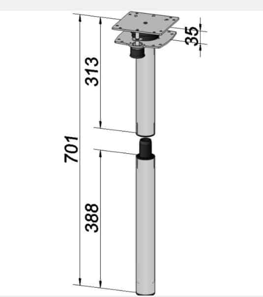 iLSE Rotating table leg + twin worktops tops + mito table rail - Image 5