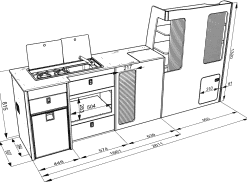 Ford Transit Custom LWB Furniture to fit oven