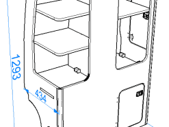 5.5 pro rear section, vw t5/ t6 rear furniture dimensions