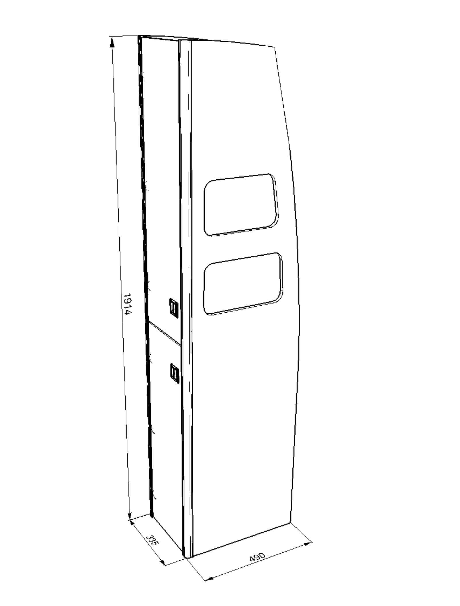 EVO TALL CUPBOARD 335mm - MERC SPRINTER OR VW CRAFTER ( 2006 - 2017 ) - Image 4
