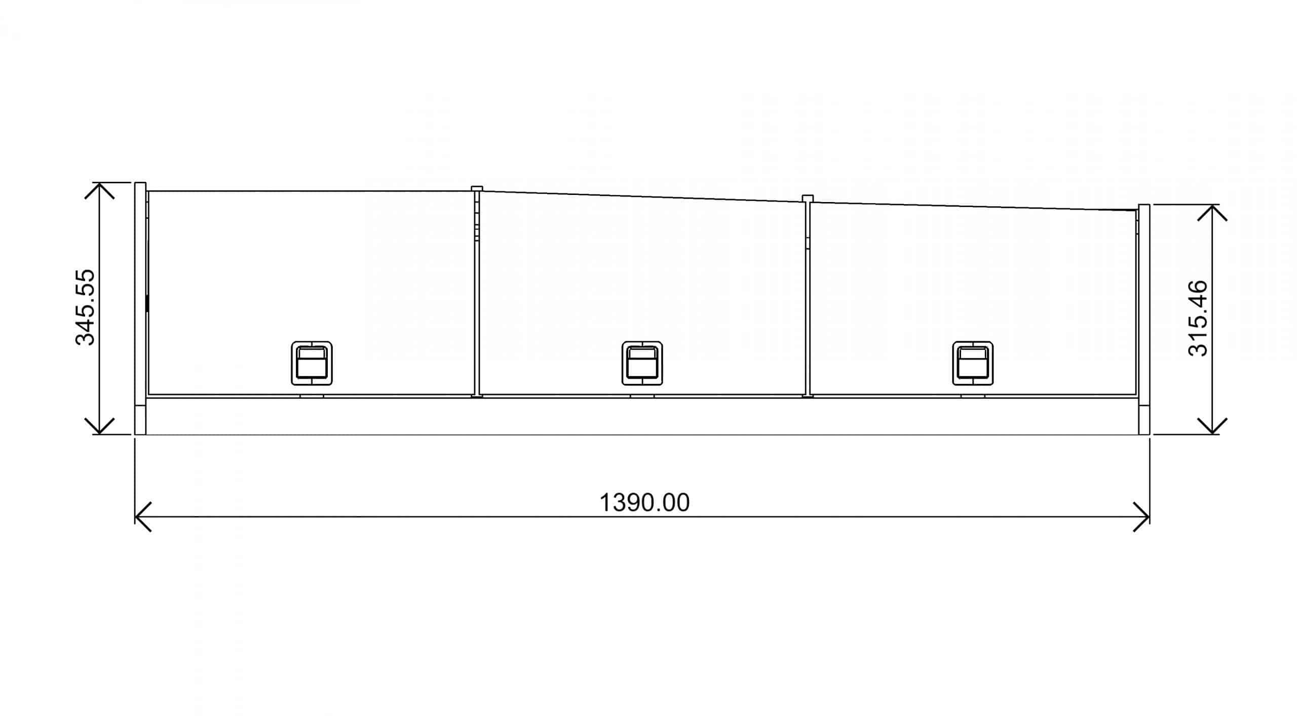 Locker (H) 1390mm Crafter 2017+ 3 door locker rear of van ONLY - Image 3