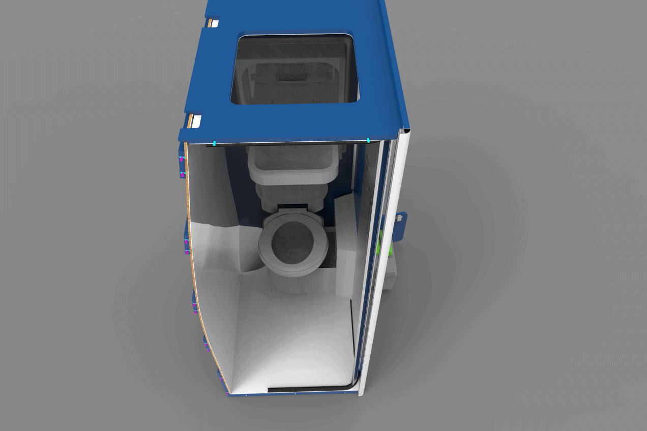 Shower Toilet Cubicle A 4x4 NEW Crafter ( with sliding tambour door ) - Image 3