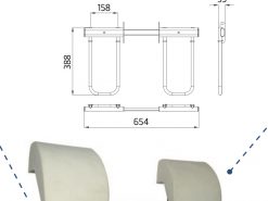 Alternative view of Twin Head rests for seat frame ( L + R hoops, Bar and bolts )