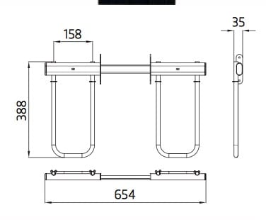 Twin Head rests for seat frame ( L + R hoops, Bar and bolts ) - Image 4