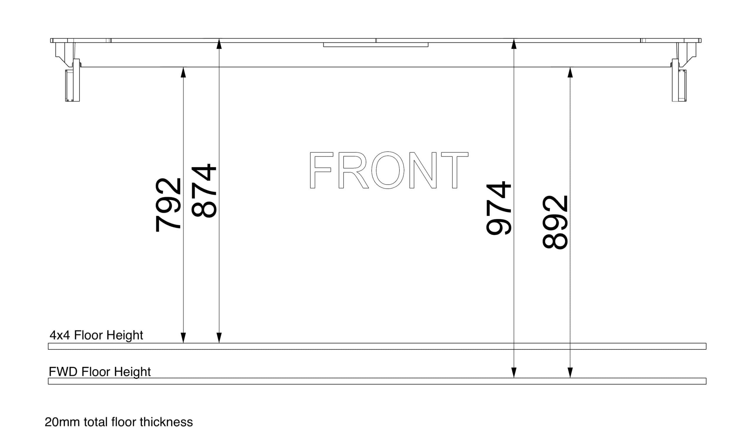REAR BED PLATFORM Crafter 2017 Onwards MWB Black Heksa - Image 7
