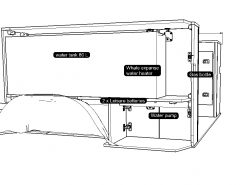 Alternative view of NARROW SIDE ONLY Under platform bed storage (D4) Sprinter 2006 onwards LWB (Z)