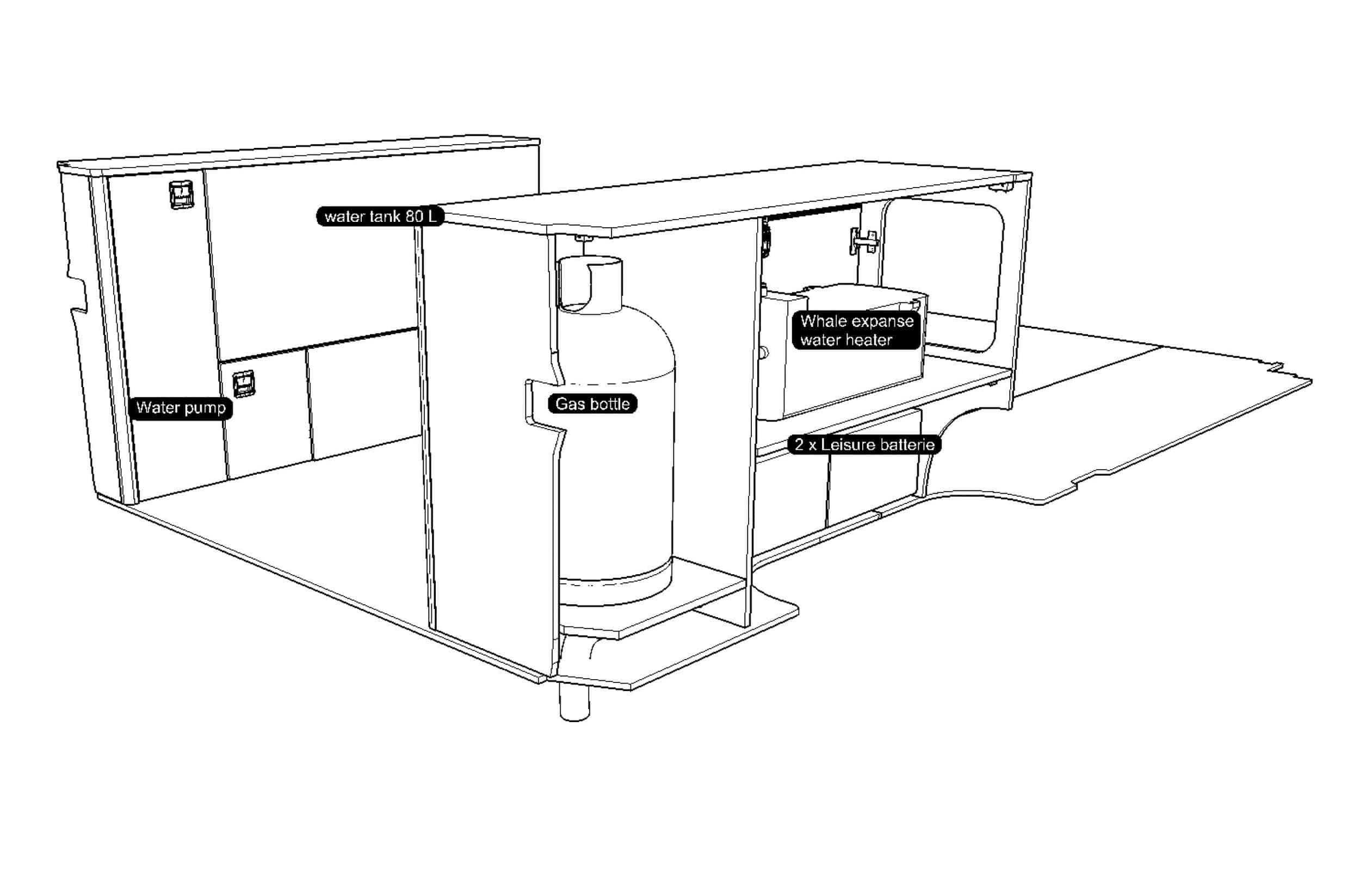 Under platform bed storage (D4) Sprinter 2006 onwards LWB (Z1.1) - Image 9