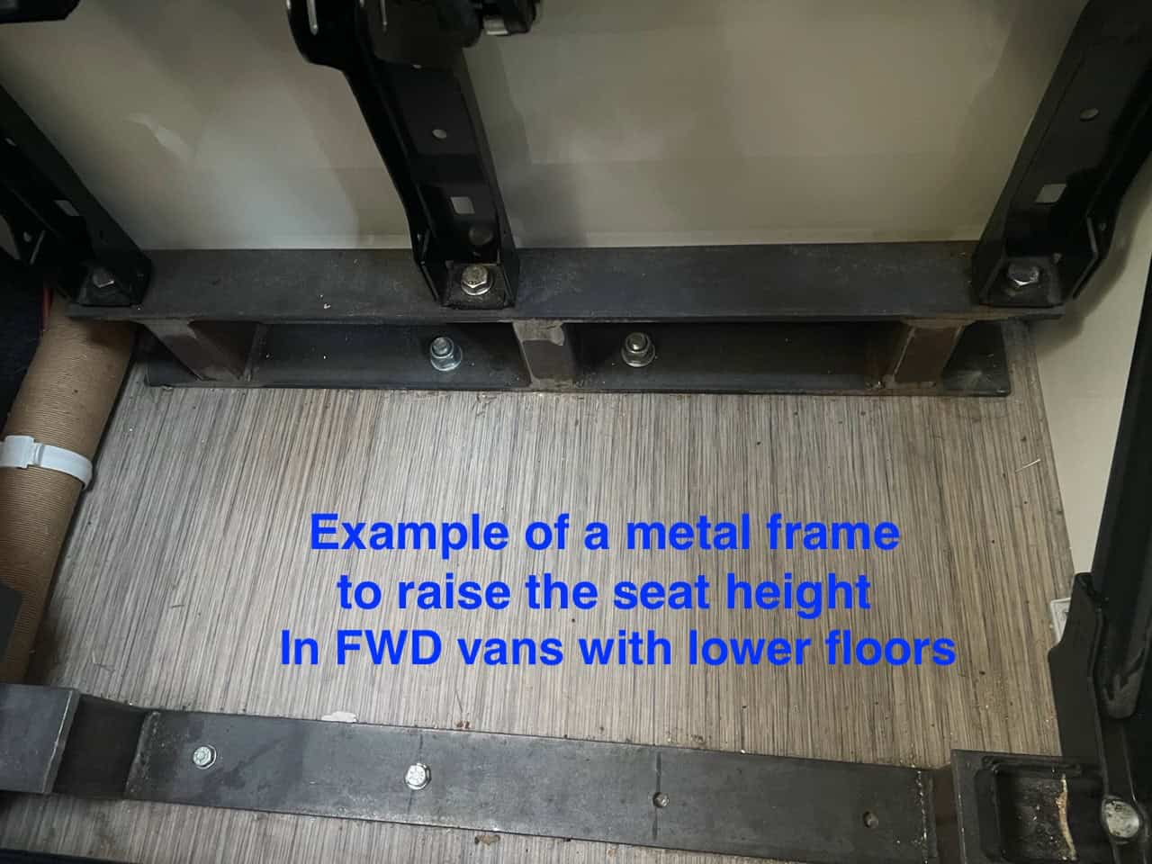 Raise seat Height for FWD sprinters and crafters using double front seats in the back for campervan converion