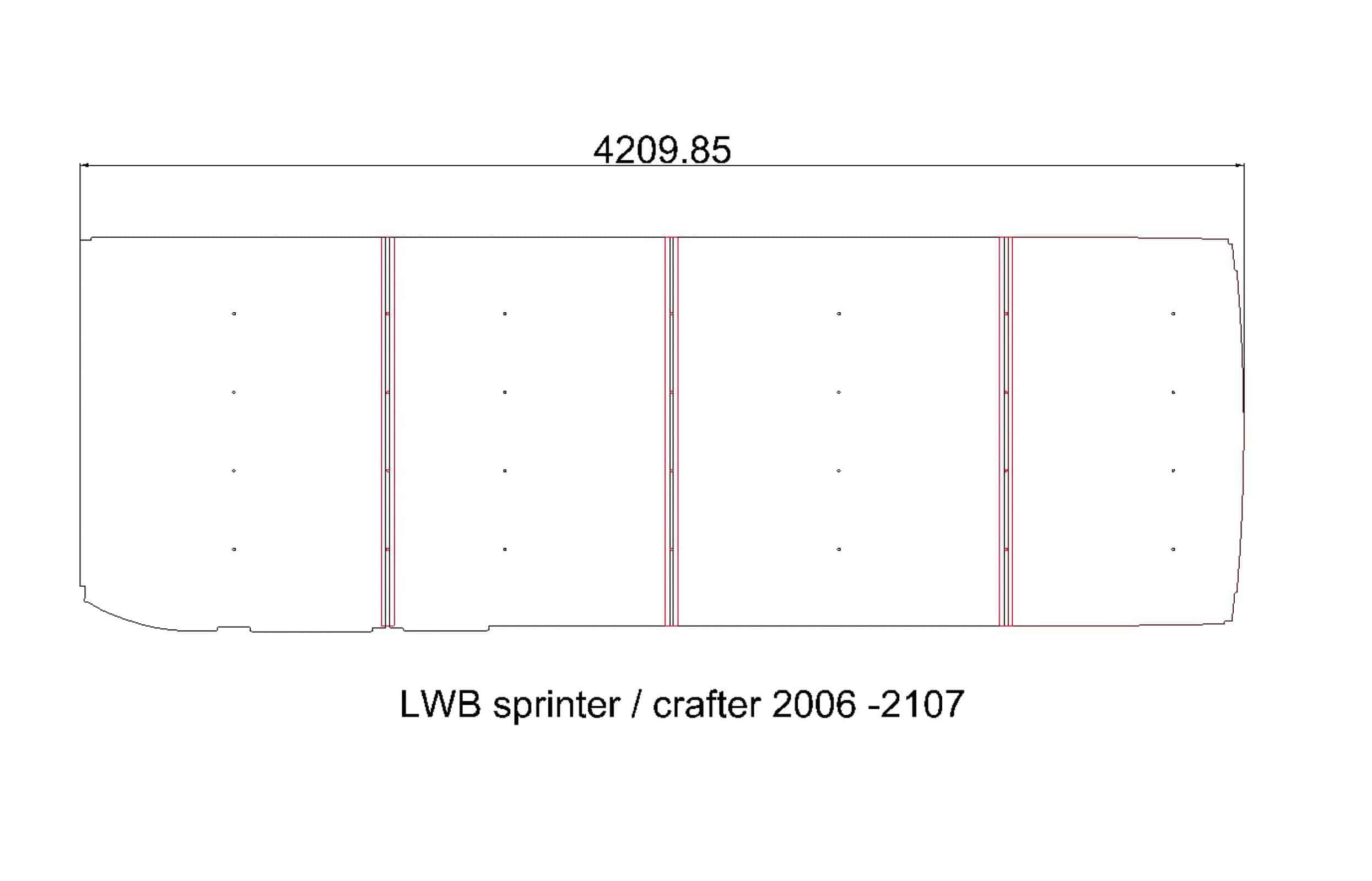 LWB HIGH ROOF PANELS SPRINTER 2006+ and Crafter 2006 to 2017 - Image 3