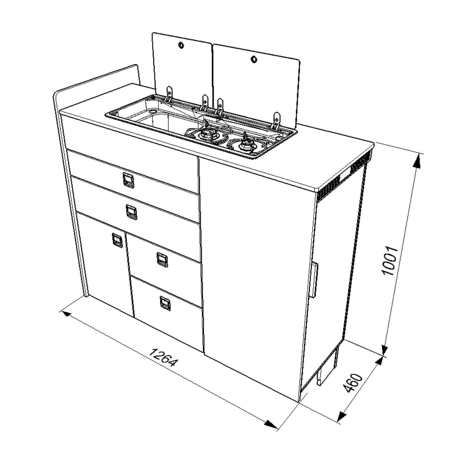 EVO V8 – LARGE VANS Side door kitchen pod - Image 3