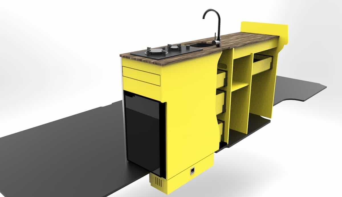 EVO V6 XL LARGE VANS Side door kitchen pod Extended 550mm - Image 4