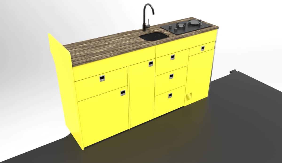 EVO V6 XL LARGE VANS Side door kitchen pod Extended 550mm - Image 5