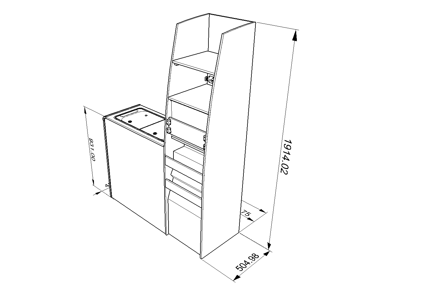 EVO TALL 90L FRIDGE/OVEN UNIT - Image 4
