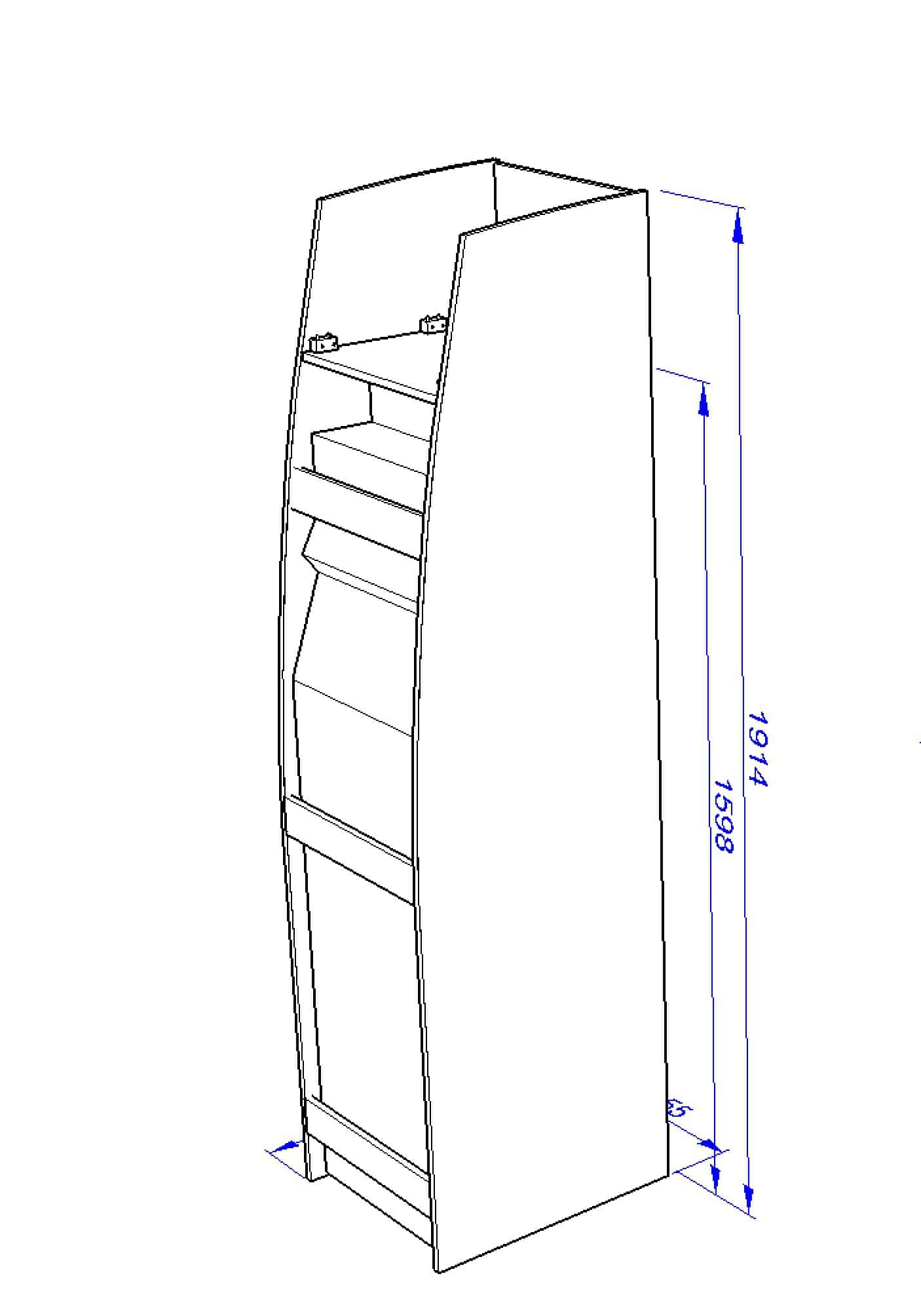 EVO TALL FRIDGE CUPBOARD Thetford T2138 ( Edge banded sides ) - Image 6