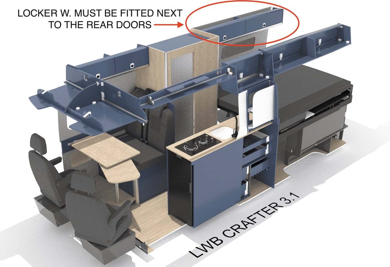 Locker W 1800mm Crafter 2017+ (D3) Rear only - Image 5