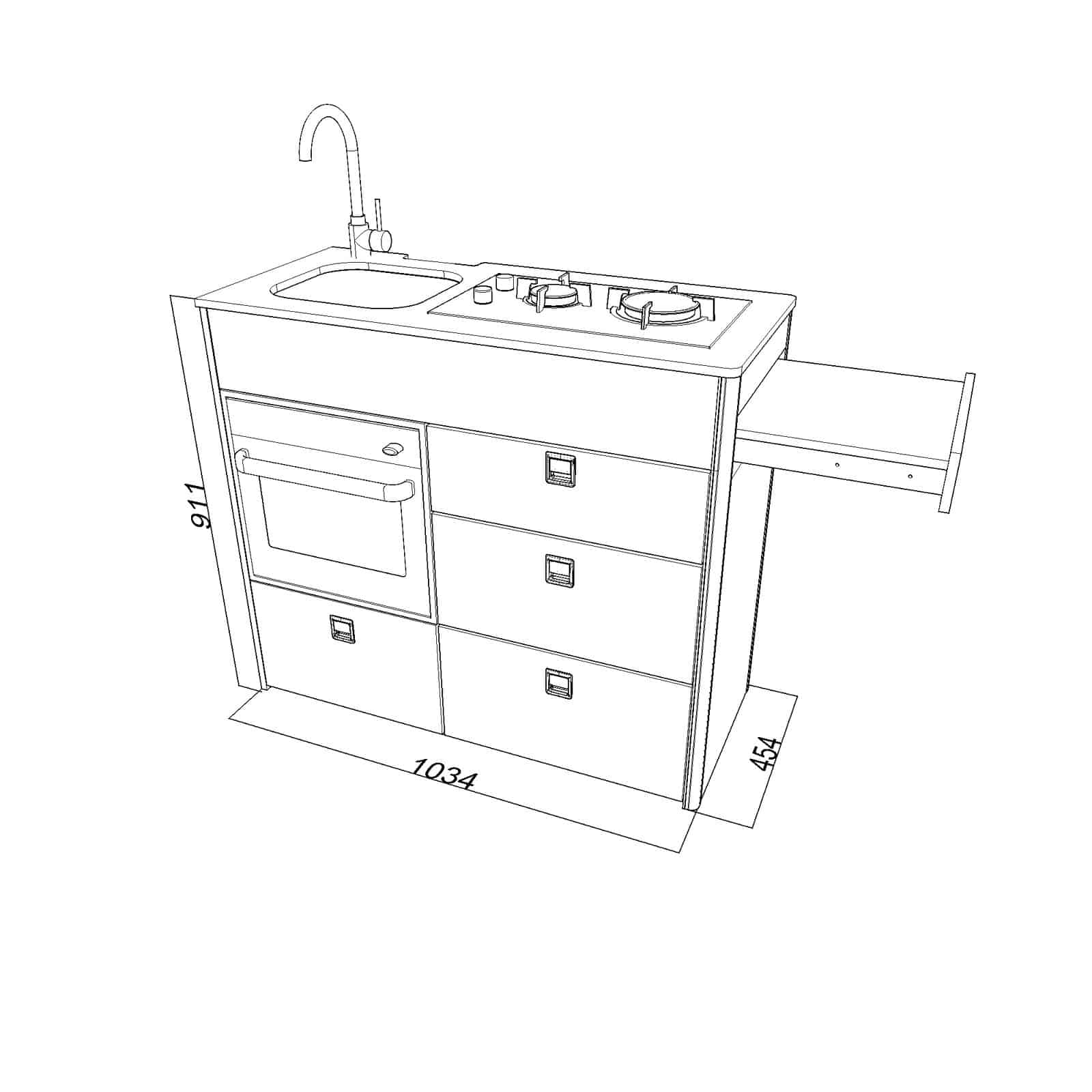 Sprinter van kitchen unit dimensions
