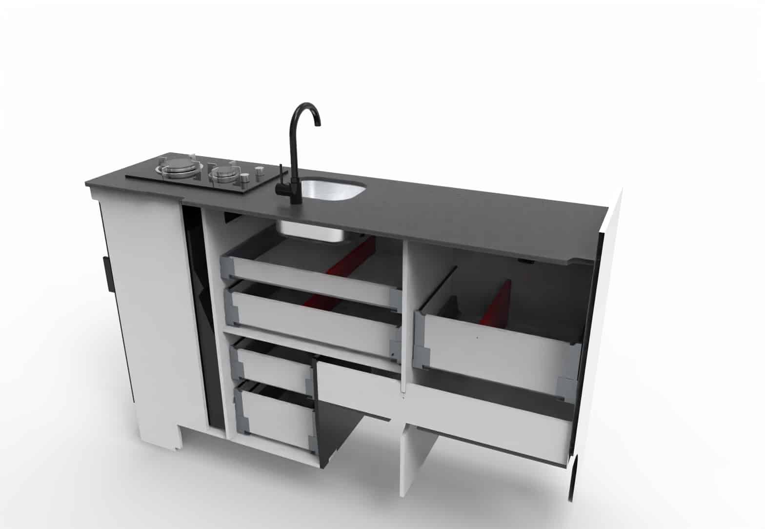 EVO V8 XL LARGE VANS Side door kitchen pod Extended - Image 6