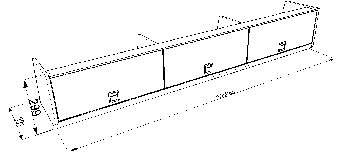 Rear locker for sprinter LWB 2006 to present Dimensions