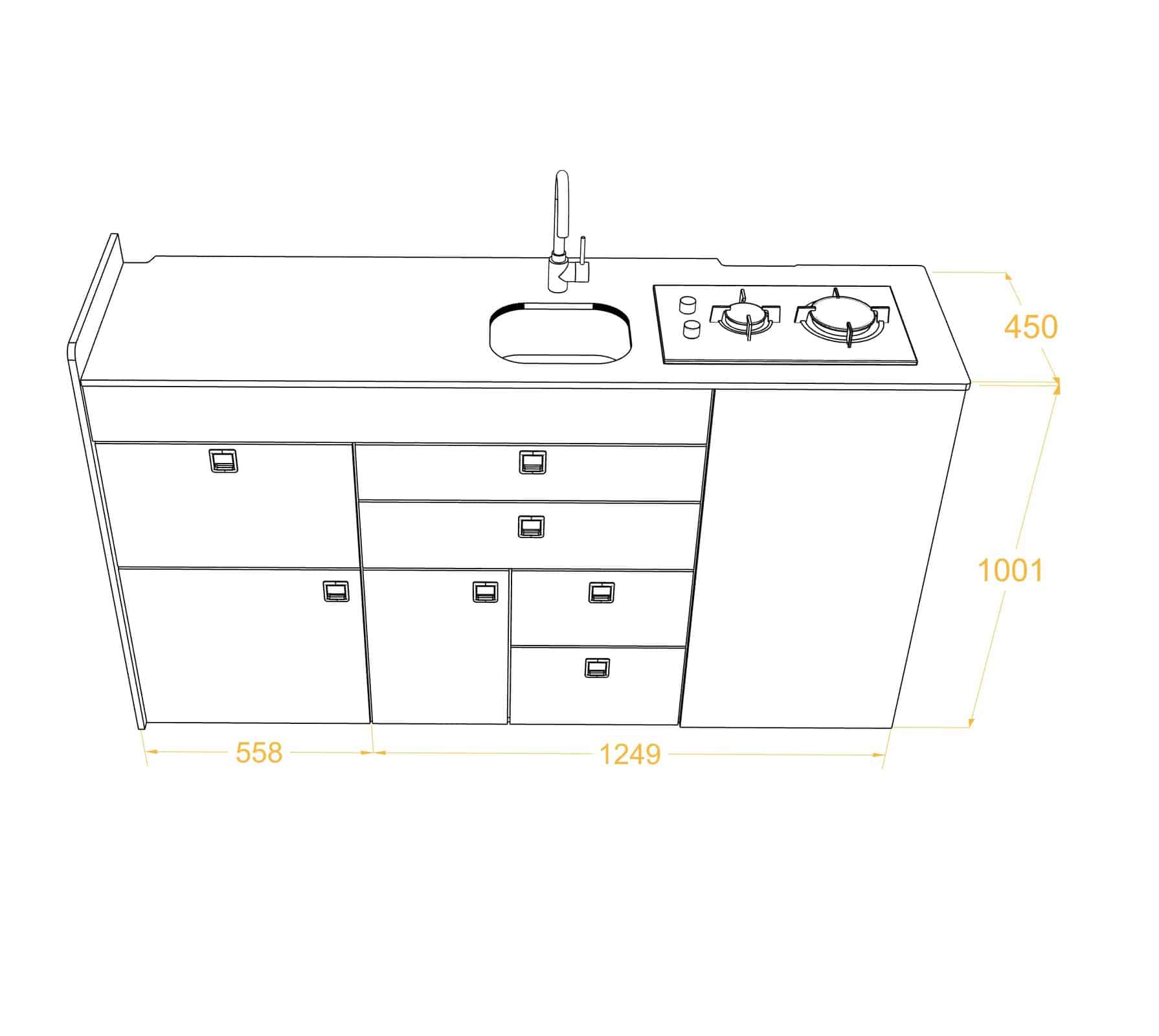 EVO V8 XL LARGE VANS Side door kitchen pod Extended - Image 8