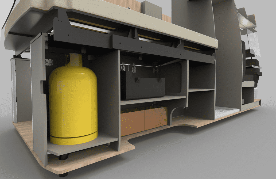 Under platform bed storage (D4) Sprinter 2006 onwards LWB (Z1.1) - Image 6