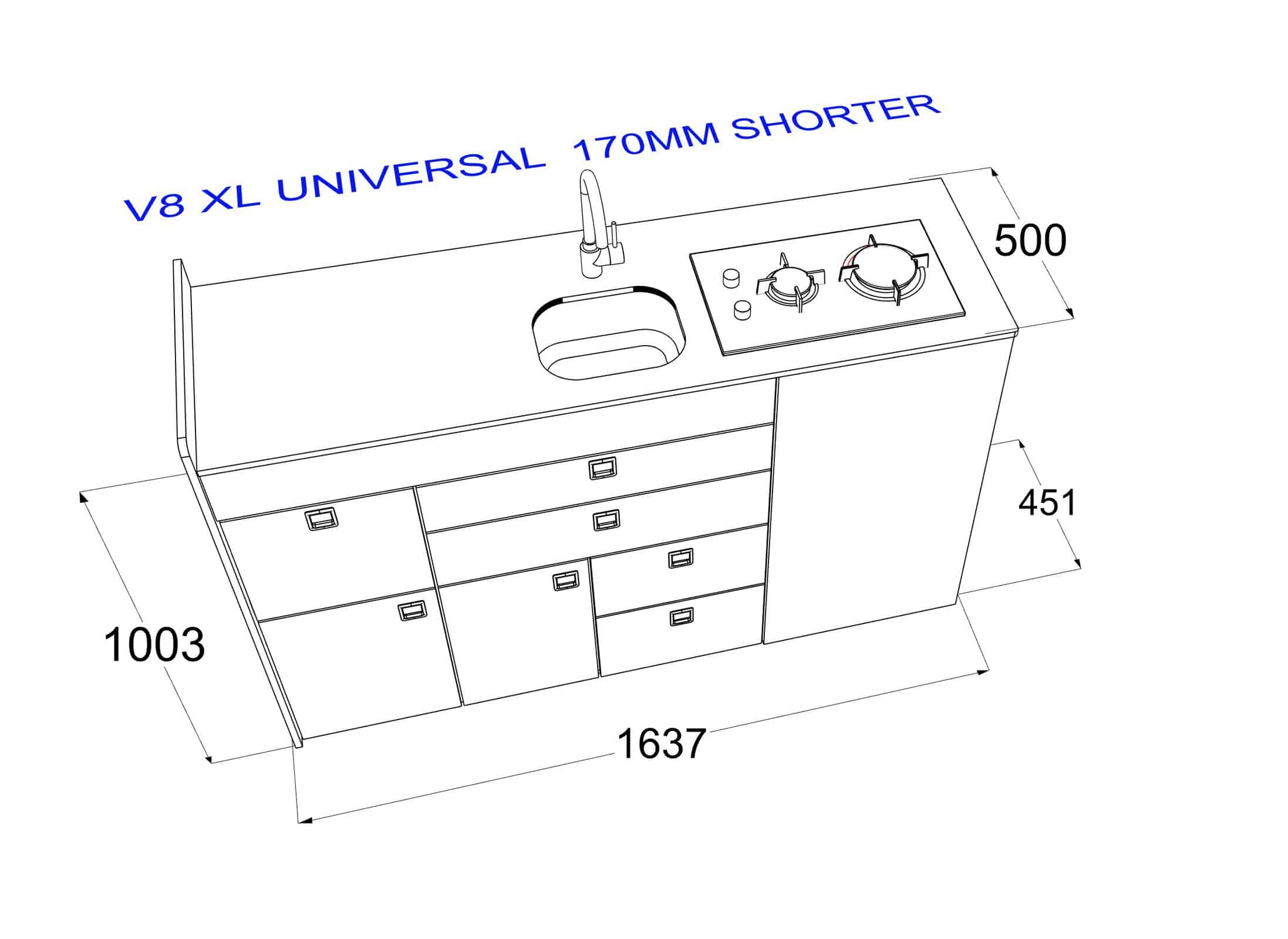 EVO V8 XL LARGE VANS Side door kitchen pod Extended - Image 11