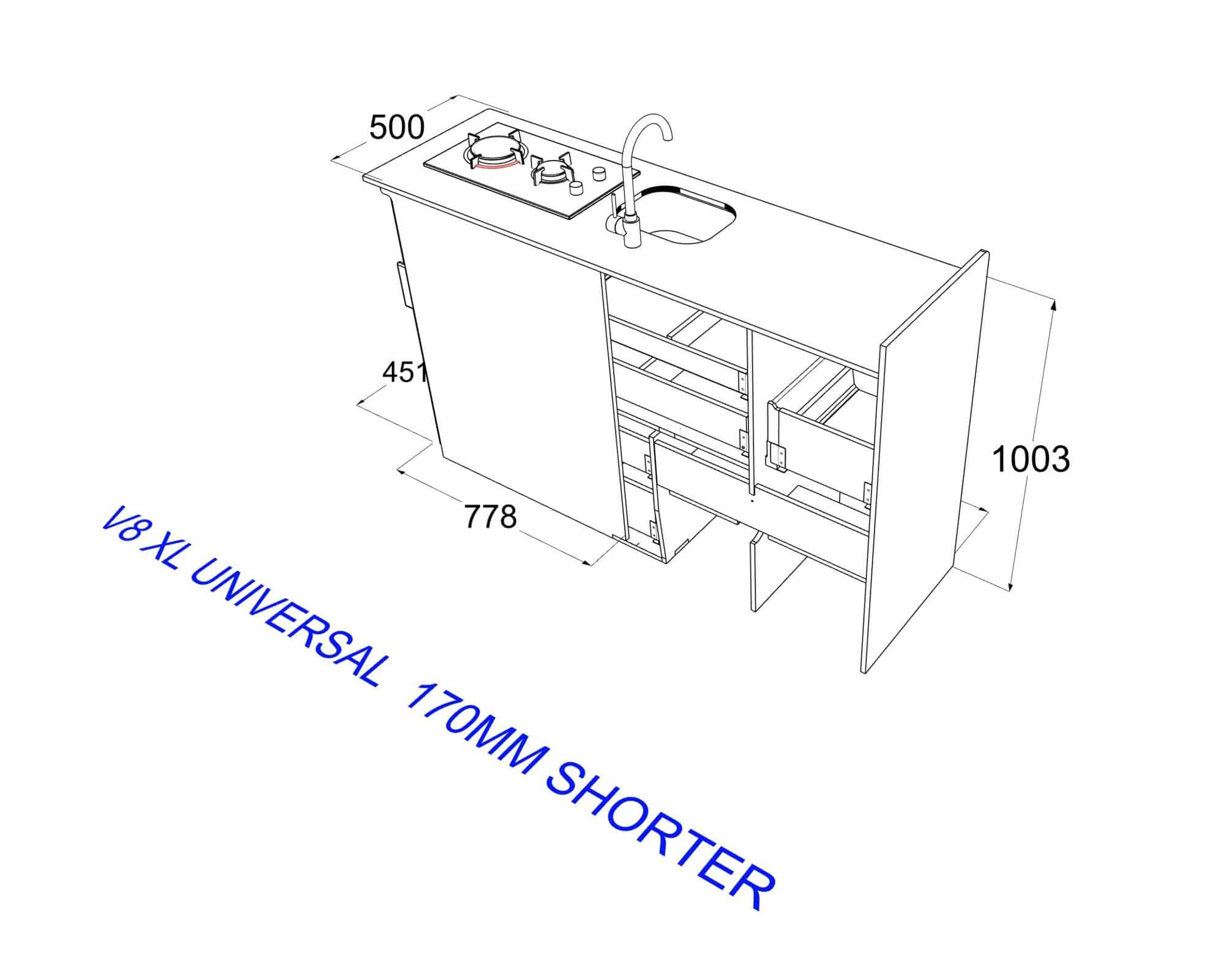 EVO V8 XL LARGE VANS Side door kitchen pod Extended - Image 9