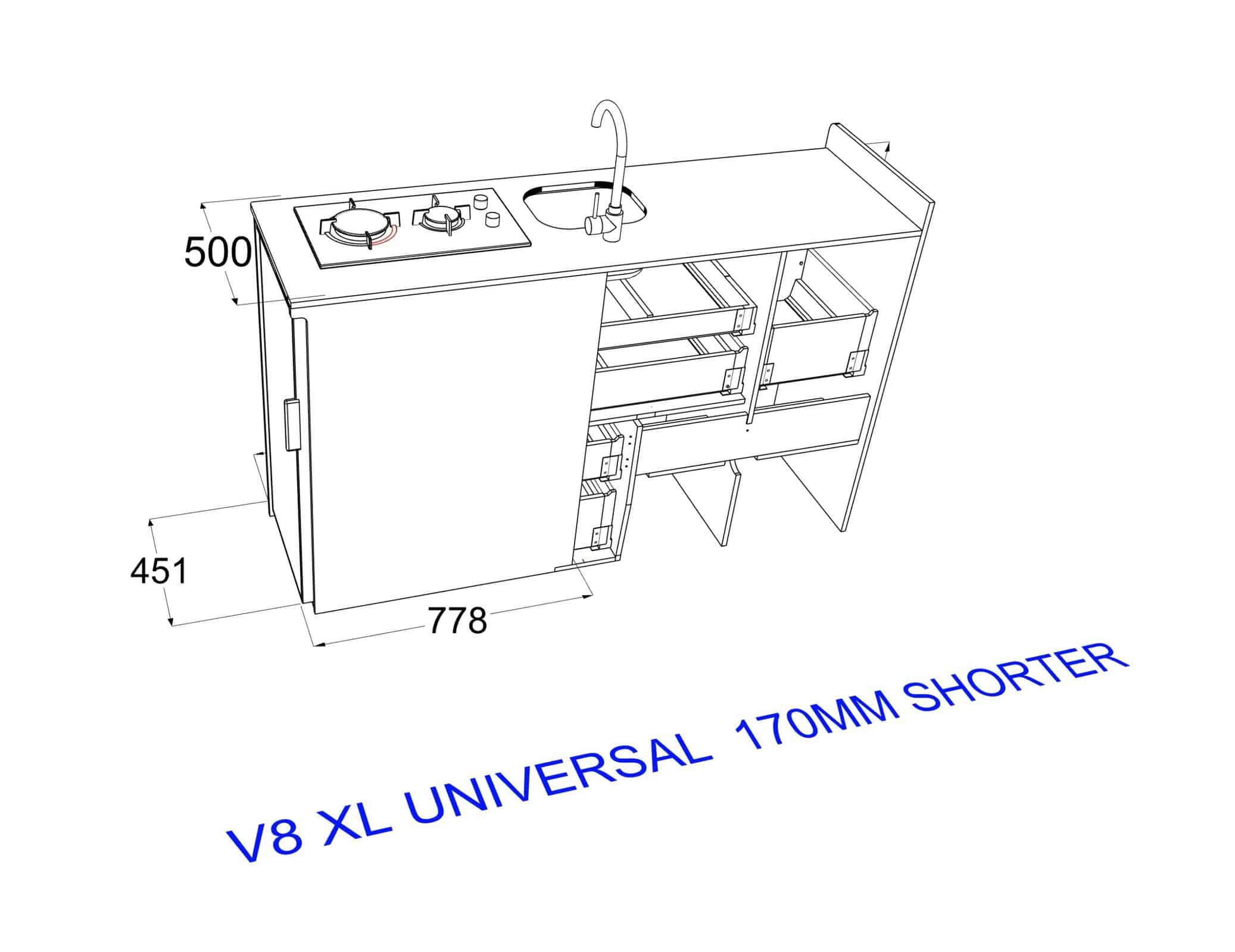 EVO V8 XL LARGE VANS Side door kitchen pod Extended - Image 10