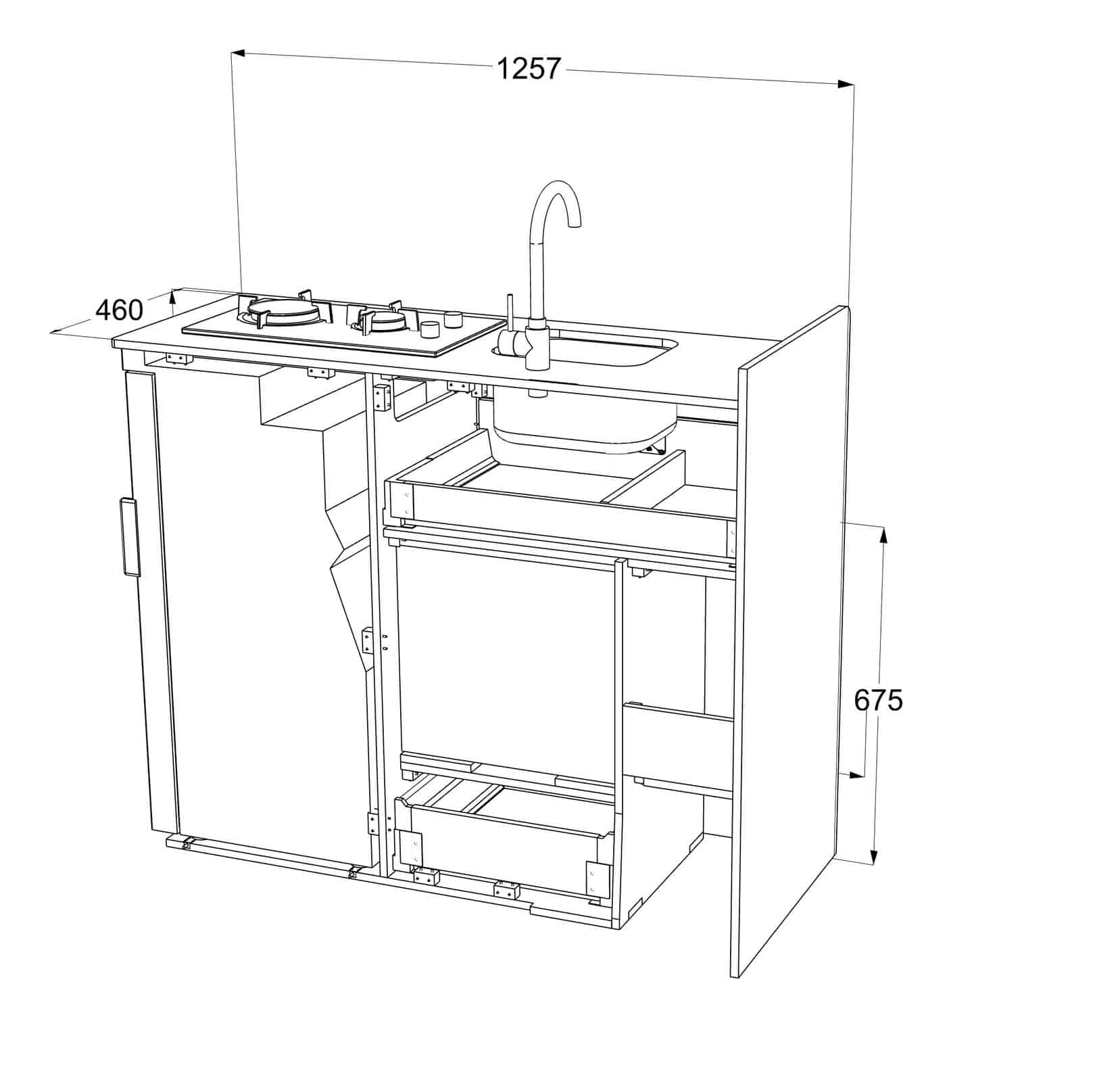 EVO V8 + Oven/Microwave Side door kitchen pod - Image 12