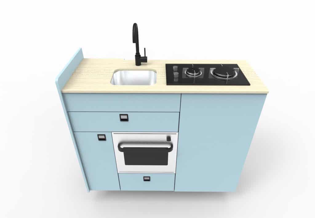 EVO V8 + Oven/Microwave Side door kitchen pod