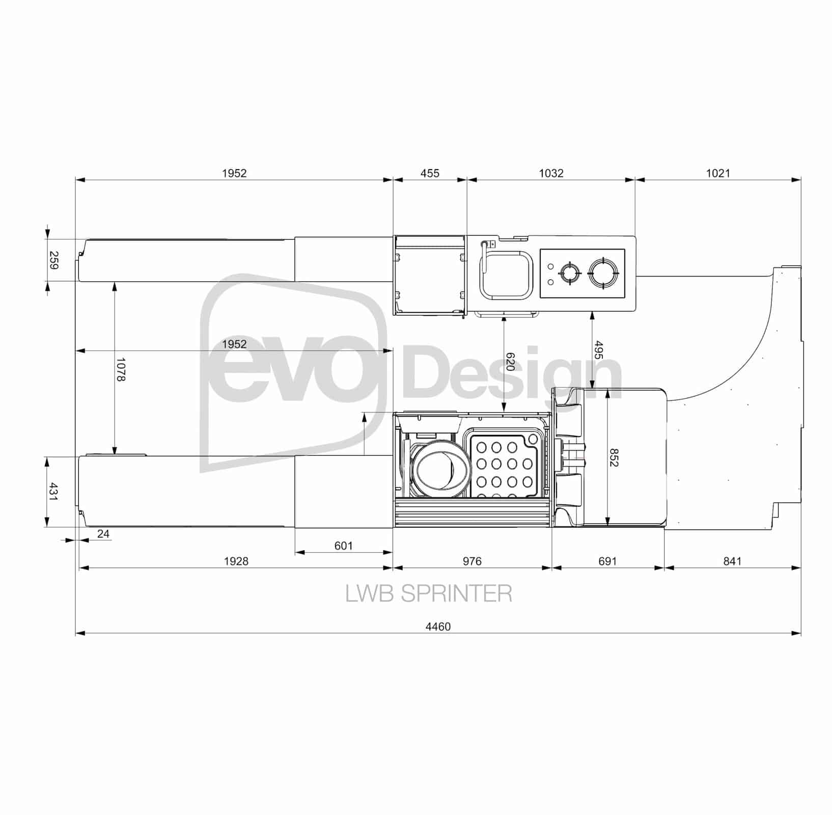 Design 4 Plan View - Sprinter LWB & Product List
