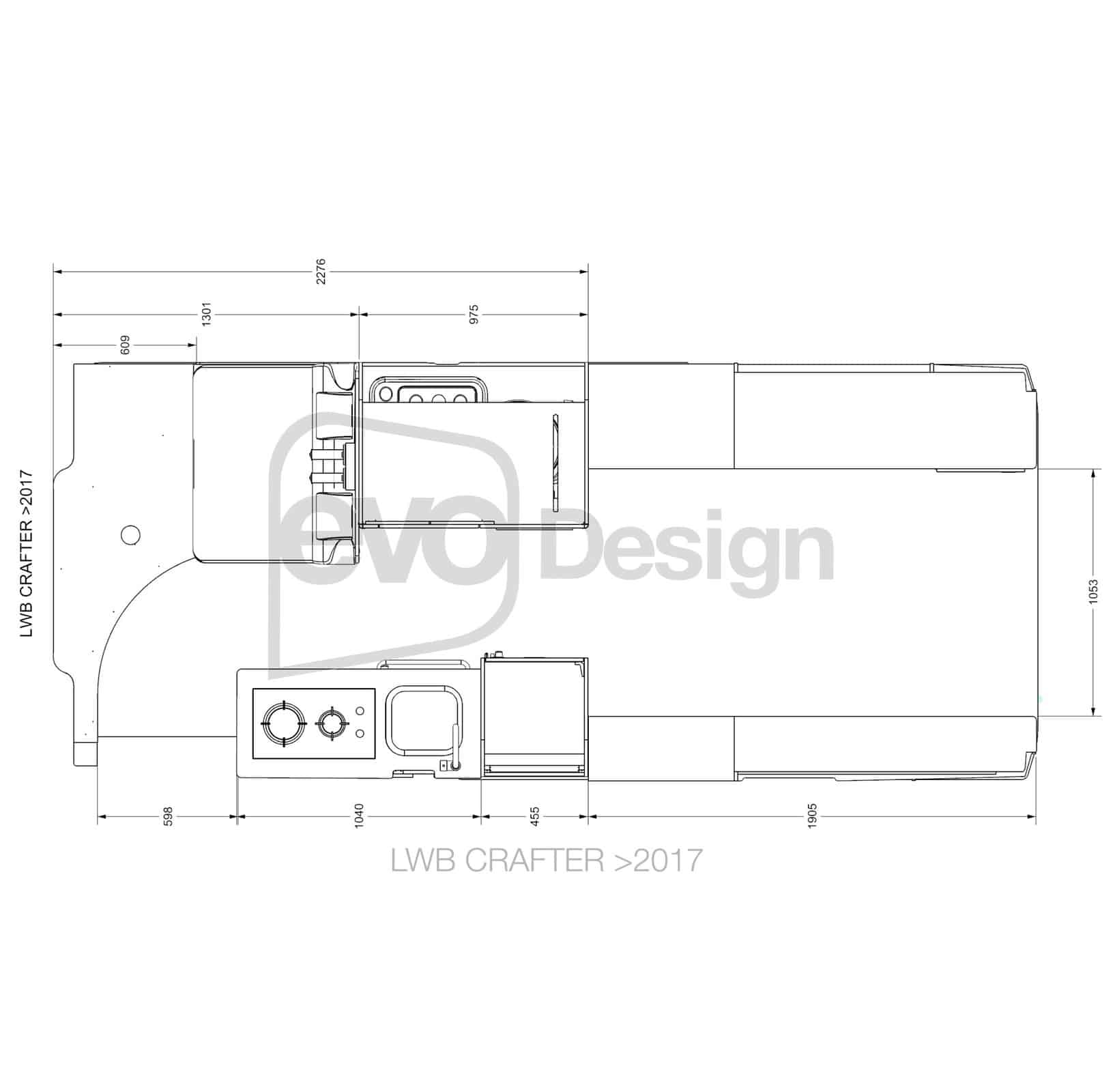 Plan view DESIGN 3 - Crafter LWB >2017 & Product List