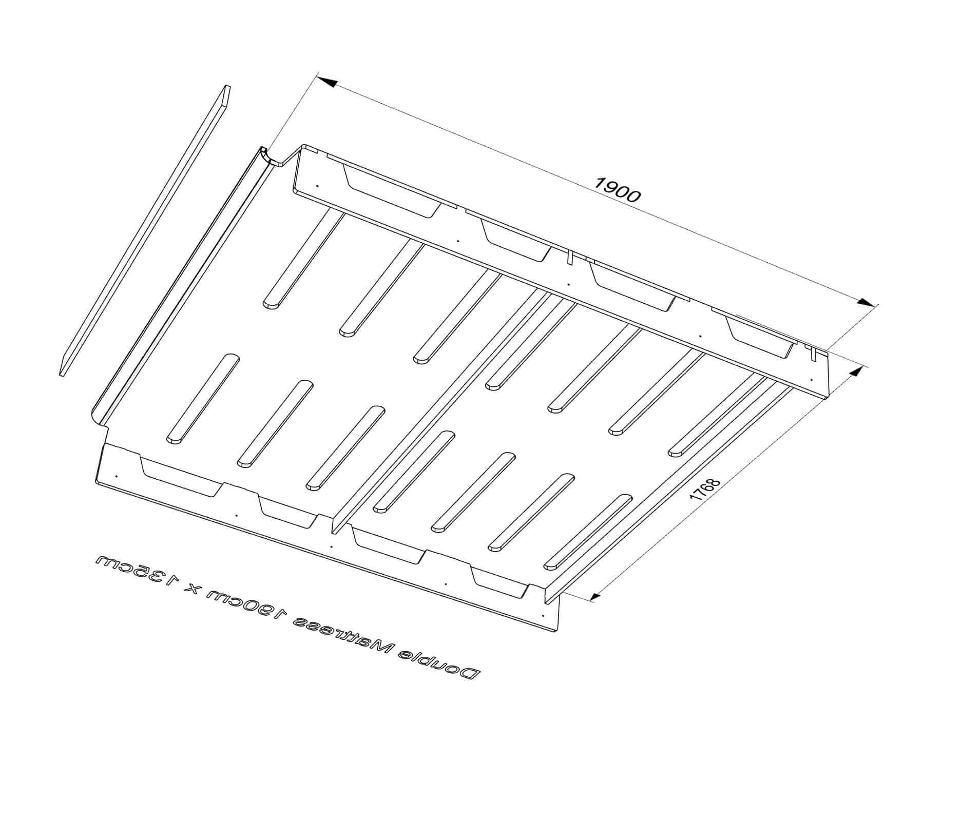 REAR BED PLATFORM LWB Sprinter ( D4 ) / Crafter 2006 - 2018 Black Hex - Image 3