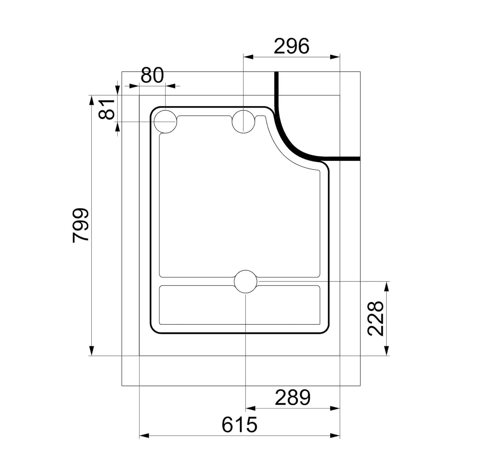 Shower Tray ( E ) New Crafter 2017 + Micro Shower 790 x 680 mm - Image 2