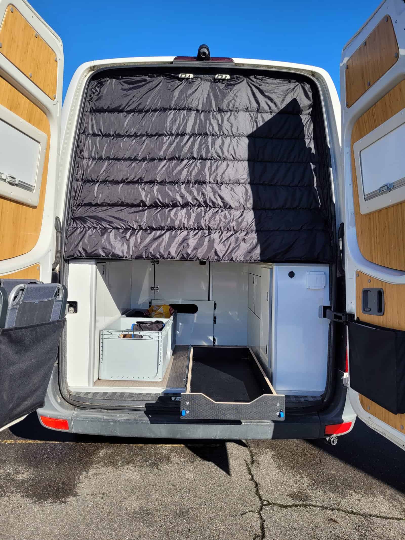 Rear under the bed sliding drawer-small- VW Crafter ( 500mm x 1220mm) - Image 5