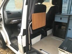 EVO STAINLESS STEEL SWING OUT PASSENGER SEAT LEG AND TABLE ( Folds vertically to store )