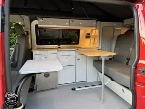 T5 T6 VW Campervan Furniture EVO 2.4 VW SWB Gloss white with bamboo top